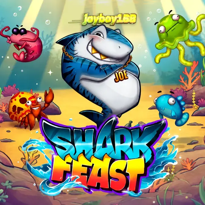 Tampilan visual slot Shark Feast dengan tema bawah laut yang ceria